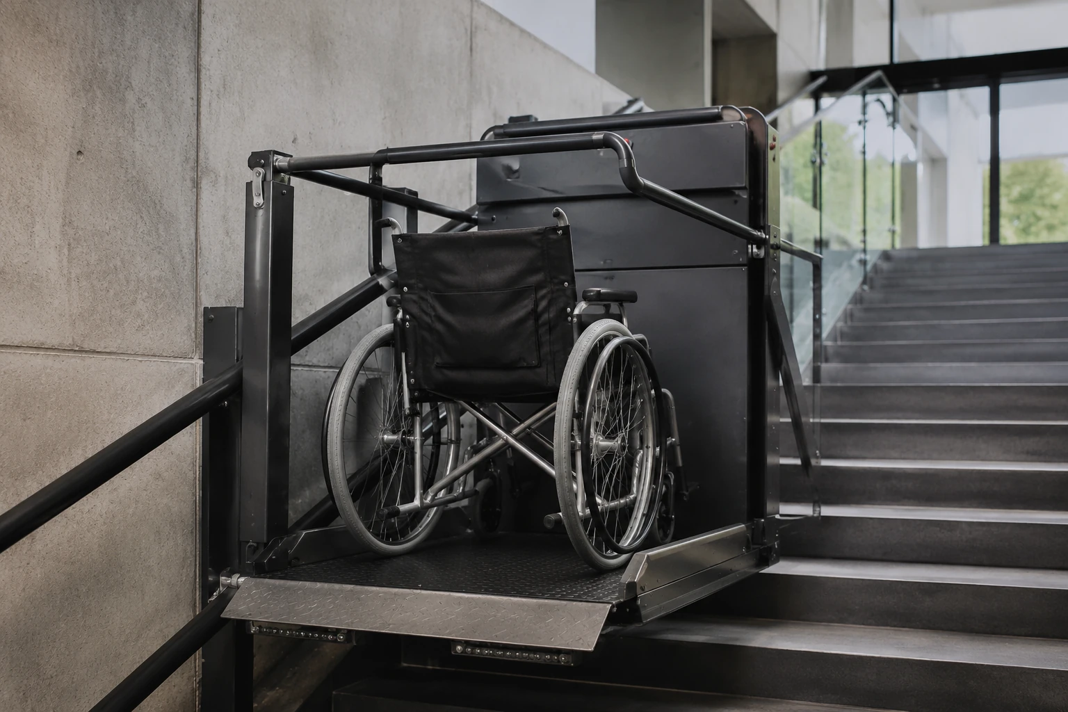 Safety systems on a wheelchair platform stair lift